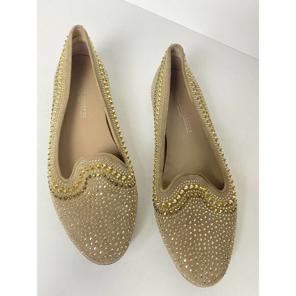 Sondra Roberts 38 Loafers Tan Studded - Picture 2 of 5